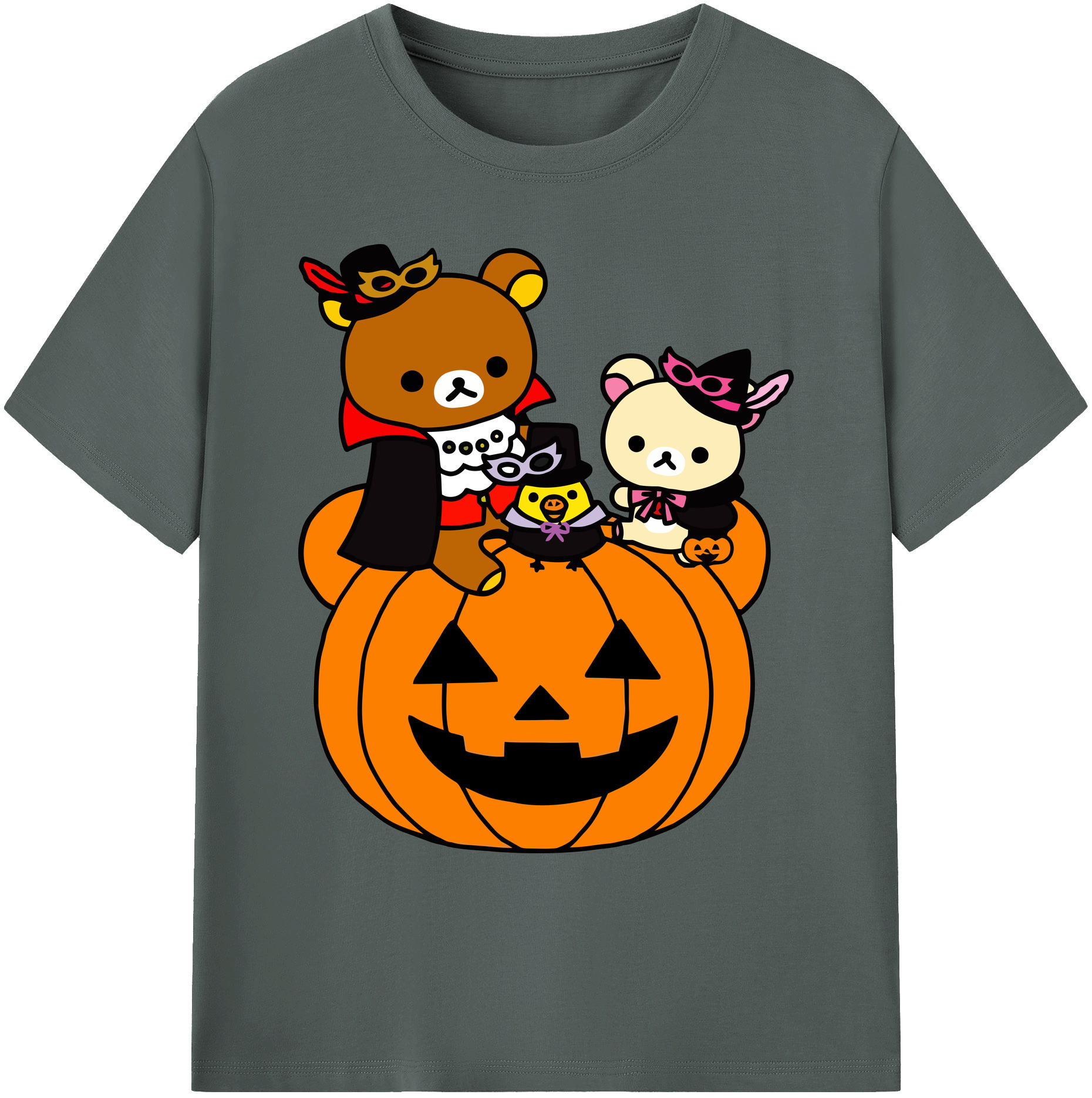（画像用） リラックマ リラックマ キイロイトリ Rilakkuma Korilakkuma Kiiroitori 綿100％ メンズ半袖Tシャツ｜肌触りやわらか＆通気性